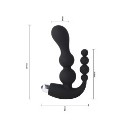 Shop Black Double Thrust Beaded Vibrator Anal Butt Plug SexToys In Aurangabad