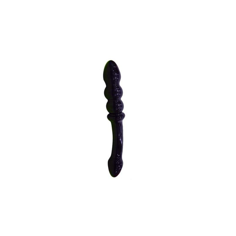 Order Dual Side Pleasure Black Glass Dildo Sextoys In Dhanbad