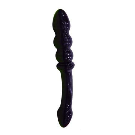 Order Dual Side Pleasure Black Glass Dildo Sextoys In Dhanbad